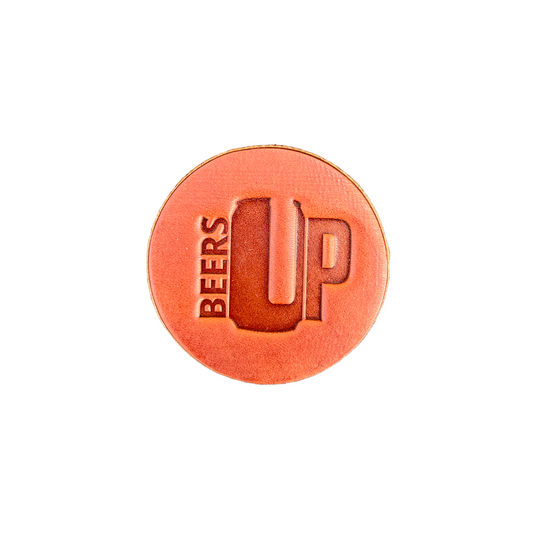 Beers Up Leather Coaster